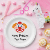 キッドおもしろい誕生日ピエロ漫画カスタム ペーパープレート (パーティー)