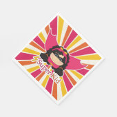 キッドすごいスーパーヒーローをテーマにした少女のパーティー スタンダードランチョンナプキン (角)