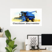 キッドのカスタム農業ファームと農業 – コンバイン ポスター (ホームオフィス)
