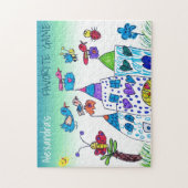 キッドのスケッチ,カラフルゲお気に入りのーム,名前 ジグソーパズル (縦)