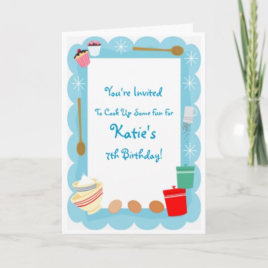 キッドの料理パーティの招待状 招待状 (正面)