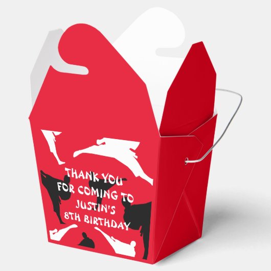 キッドの武術アーツ空手の誕生日パーティーのお願いボックス フェイバーボックス (オープン)