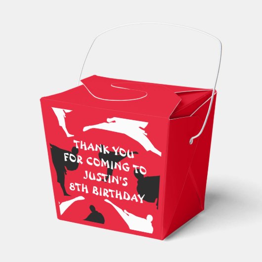 キッドの武術アーツ空手の誕生日パーティーのお願いボックス フェイバーボックス (正面サイド)