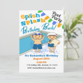 キッドの誕生日スリッシュスラッシュ誕生日プールのパーティー 招待状 (スタンド正面)