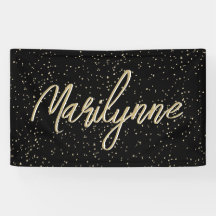 キッドの誕生日ブラック金ゴールドグリッター名