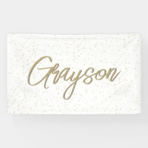 キッドの誕生日金ゴールドグリッターボーイ名