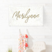 キッドの誕生日金ゴールドグリッター名 横断幕 (インサイチュ)