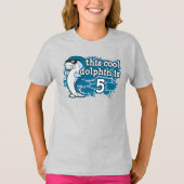 キッドの5誕生日このクールイルカは5だ Tシャツ (正面)