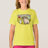キッドの5誕生日今日は5だ！かわいい豚 Tシャツ (正面)