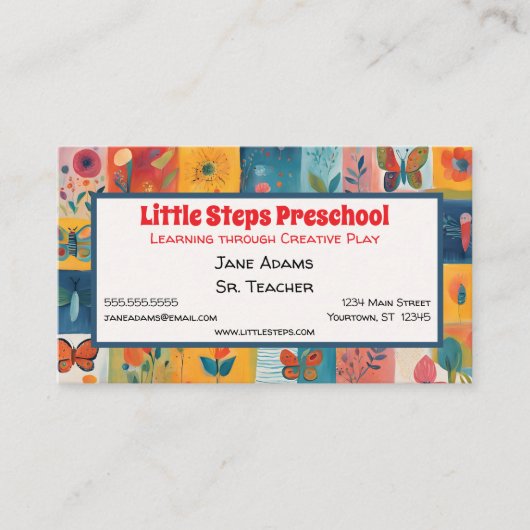 キッドアートプリスクール保育園アート先生 名刺 (正面)