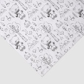 キッドクリスマスブラック&ホワイトウィンターテディベア 薄葉紙 (詳細)