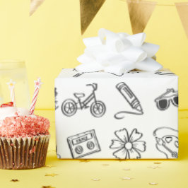 キッドクール誕生日色本ギフトラップ ラッピングペーパー