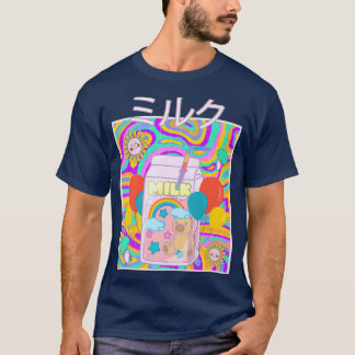 キッドコア美学日本のかわいいミルクカートン80s tシャツ