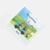 キッドゴルファーのゴルフ誕生日テーマパーティー スタンダードランチョンナプキン (角)