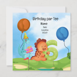 キッドゴルファーパーティーのためのゴルフ第6誕生日テーマ 招待状