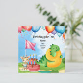 キッドゴルファーパーティーのためのゴルフ第9誕生日テーマ 招待状 (スタンド正面)