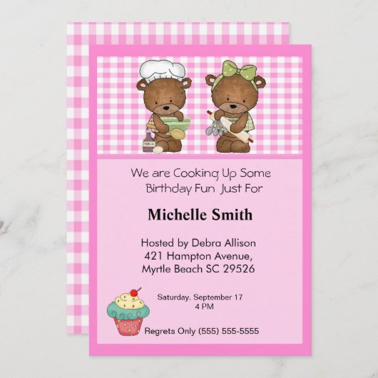 キッドシェフ誕生日招待状 招待状 (正面/裏面)
