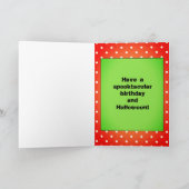 キッドスパイダ不気味ー誕生日ハロウィーン カード (内部)