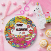 キッドスーパーヒーロー素晴らし漫画誕生日紙プレート ペーパープレート (パーティー)