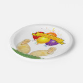 キッドハッピーバースデーイエローダクリングバルーン ペーパープレート (アングル)