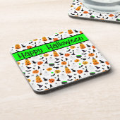 キッドハロウィーン幽霊カボチャ黒猫パーソナライズド コースター (左側)