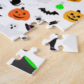 キッドハロウィーン幽霊カボチャ黒猫パーソナライズド ジグソーパズル (側面)