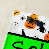 キッドハロウィーン幽霊カボチャ黒猫パーソナライズド ビーチタオル (インサイチュ)