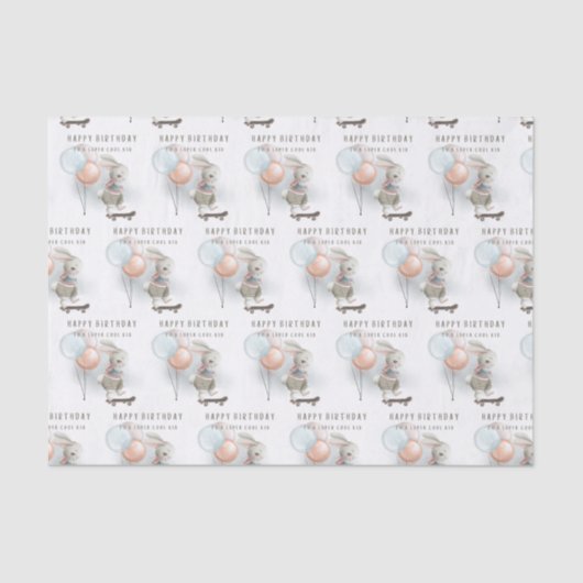 キッドバカッコいいニーオンスケートボードティッシュペーパー 薄葉紙 (正面)