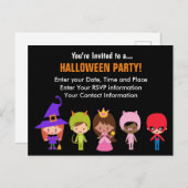 キッドパーソナライズされたハロウィン招待葉書 ポストカード (正面/裏面)