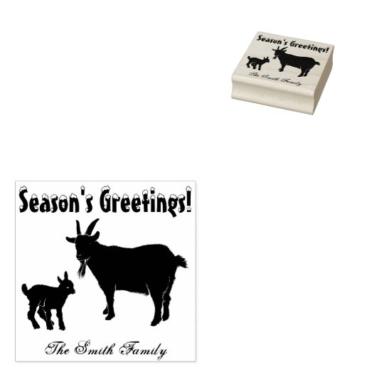 キッドパーソナライズされたファームのクリスマスとPygmyヤギ ラバースタンプ (押印)