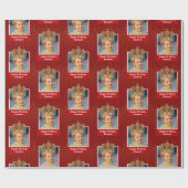 キッドパーソナライズされたフォトハッピーバースデーキングクラウン ラッピングペーパー (フラット)