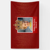 キッドパーソナライズされたフォトハッピーバースデーキングクラウン 横断幕 (縦)