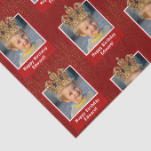 キッドパーソナライズされたフォトハッピーバースデーキングクラウン 薄葉紙 (詳細)