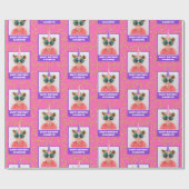 キッドパーソナライズされたフォトハッピーバースデーユニコーン ラッピングペーパー (フラット)