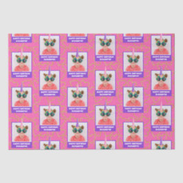 キッドパーソナライズされたフォトハッピーバースデーユニコーン 薄葉紙