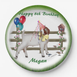 キッドパーソナライズされたヤギテーマ誕生日パーティープレート ペーパープレート