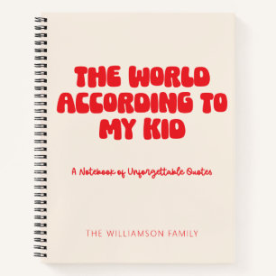 キッドパーソナライズされた引用文親ライフ・ユーモア・レッド ノートブック