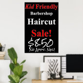 キッドフレンドリーヘアカット販売美しいサロンポスター ポスター (ホームオフィス)