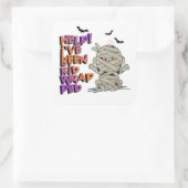 キッドラップおもしろいミイラベビーオレンジ/紫ID683 スクエアシール (バッグ)