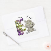 キッドラップおもしろいミイラベビーグリーン/パープルID683 スクエアシール (封筒)