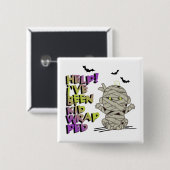 キッドラップおもしろいミイラベビーグリーンID683 缶バッジ (正面&裏面)