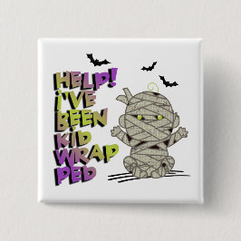 キッドラップおもしろいミイラベビーグリーンID683 缶バッジ