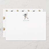 キッド宇宙飛行士パーソナライズされた ノートカード (正面/裏面)