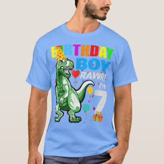 キッド恐竜7誕生日7 7歳 Tシャツ