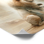 キッド抱き込むイエス・ザ・ライオン、デジタルプリント ポスター (角)