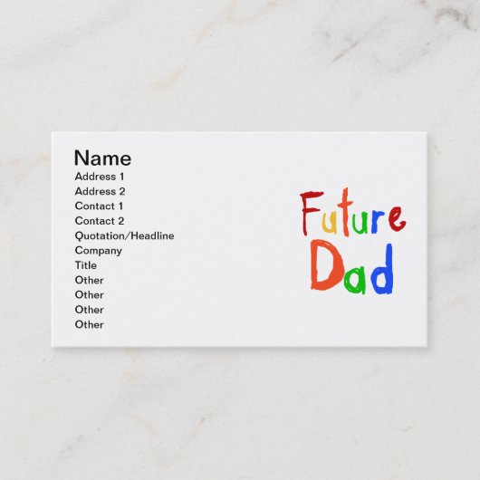 キッド文字フューチャーパパTシャツとギフト コーリングカード (正面)