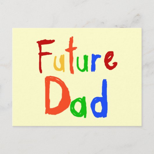 キッド文字フューチャーパパTシャツとギフト ポストカード (正面)