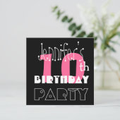 キッド第10誕生日名前をカスタムするモダンピンク 招待状 (スタンド正面)