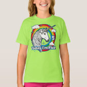 キッド第5誕生日レインボー・ユニコーン今日は5歳 Tシャツ (正面)