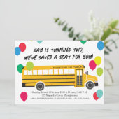 キッド誕生日イエロースクールバスパーティー 招待状 (スタンド正面)